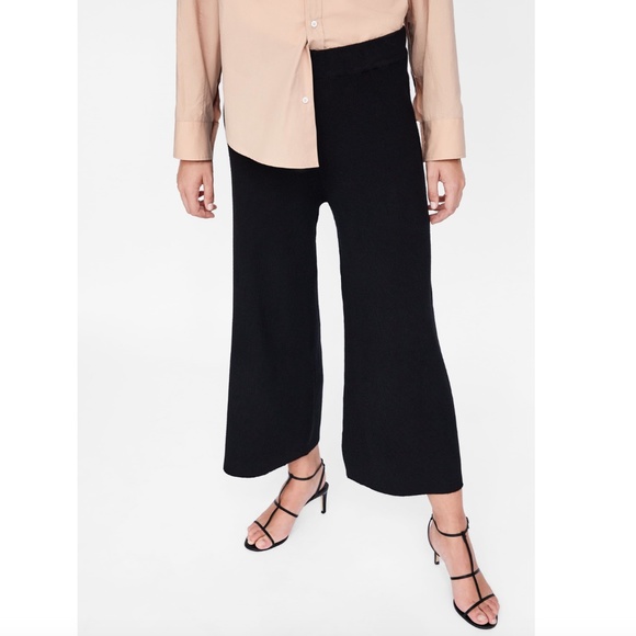 Zara Pants - ❌SOLD❌Zara Heavy Ribbed Knit Wide-Leg Culottes